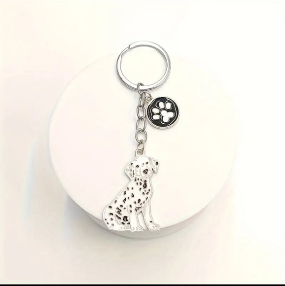 NEW! Dalmatian + Pawprint🐾 Keychain/Purse 👜🎒 Charm ~ Puppy 🎁 👩‍🚒👨‍🚒🚒 - Picture 9 of 13